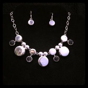 925 sterling silver set with smoky crystal